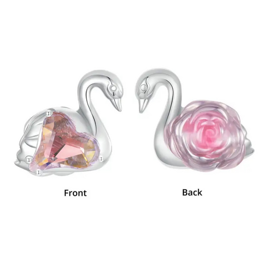 Swan Rose Charm