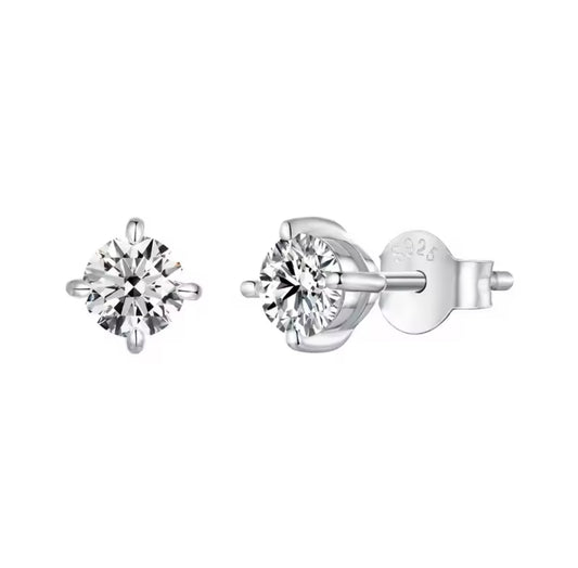 Xtina Moissanite Studs -Silver 0.5ct