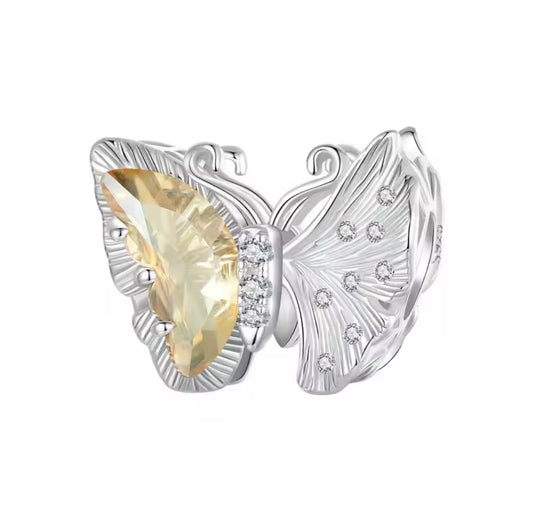 Citrine Butterfly Charm