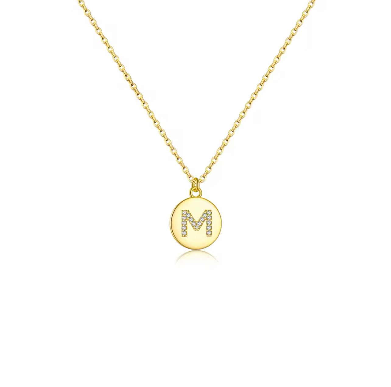 Letter M Tag Necklace