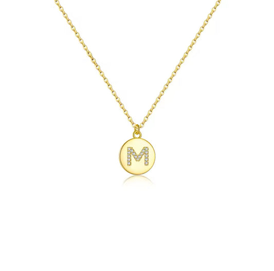 Letter M Tag Necklace