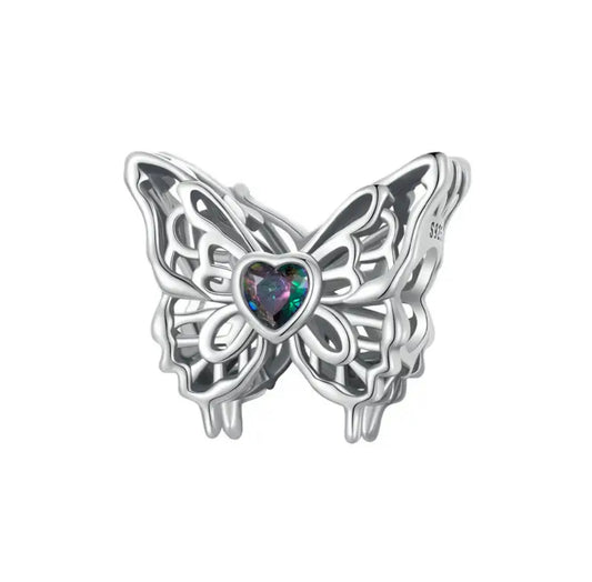 Mystic Topaz Butterfly Charm