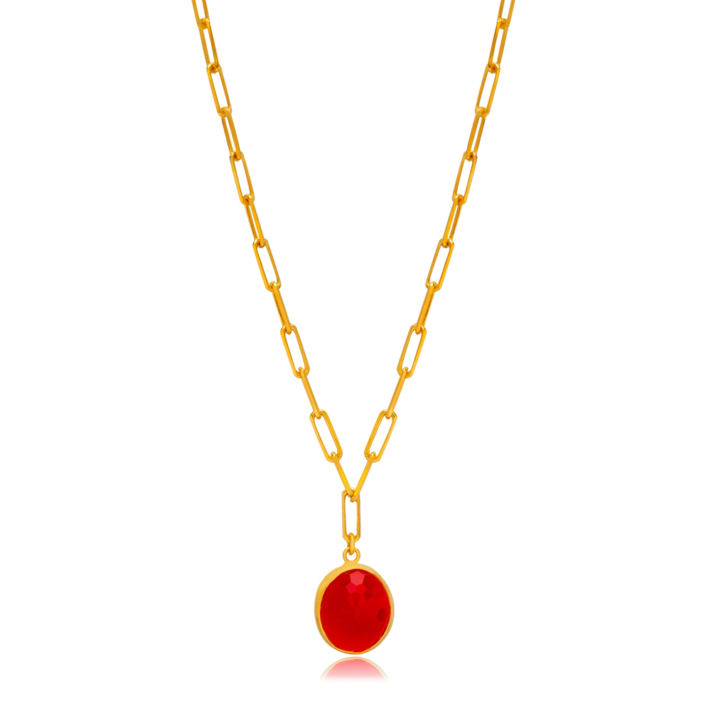 Anaya Ruby Quartz 22k Necklace