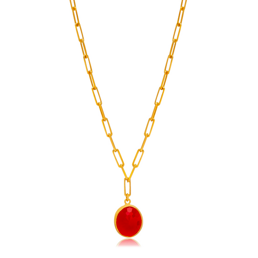 Anaya Ruby Quartz 22k Necklace