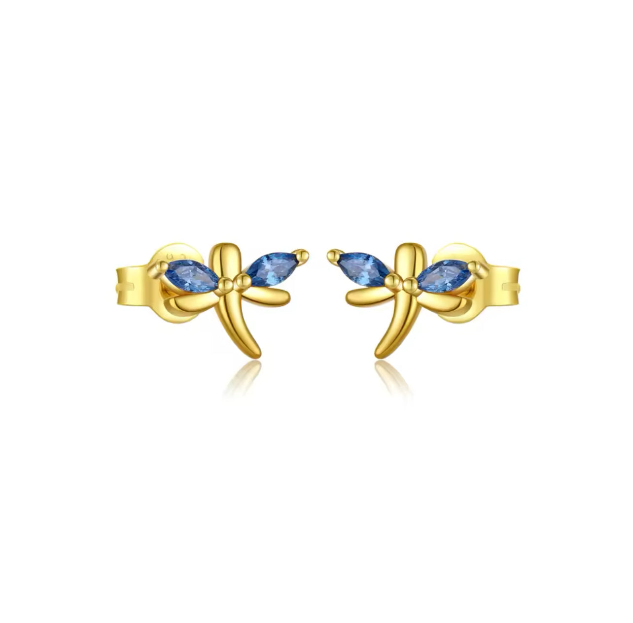 Blue Dragonfly Stud Earrings