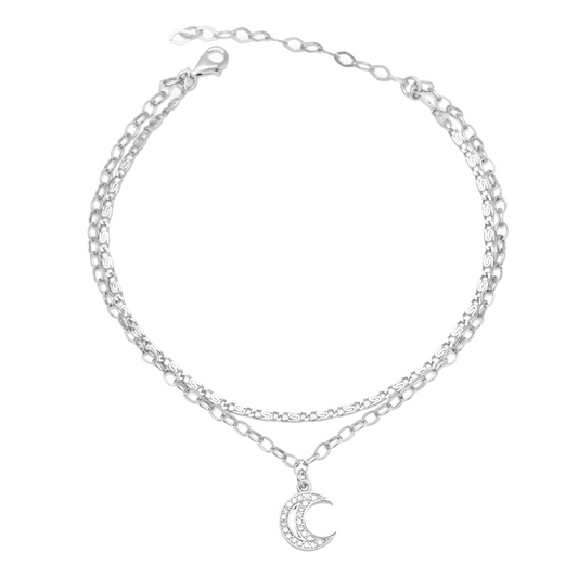 Crescent Anklet - Silver