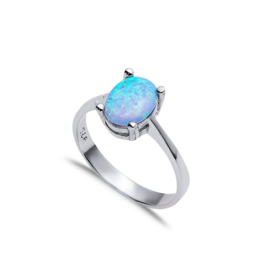 Glacier Light Blue Opal Ring