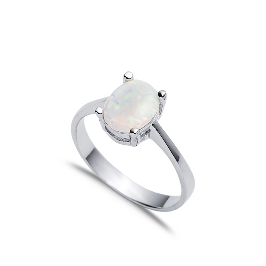 Glacier White Opal Ring