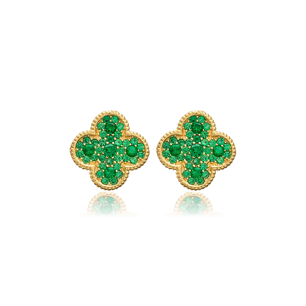 Journi Clover Earrings - Green