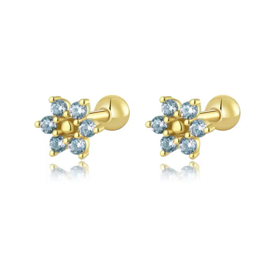 Lili Stud Earrings - Blue