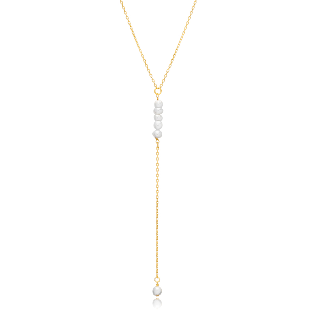 Maribeth Pearl Lariat Necklace