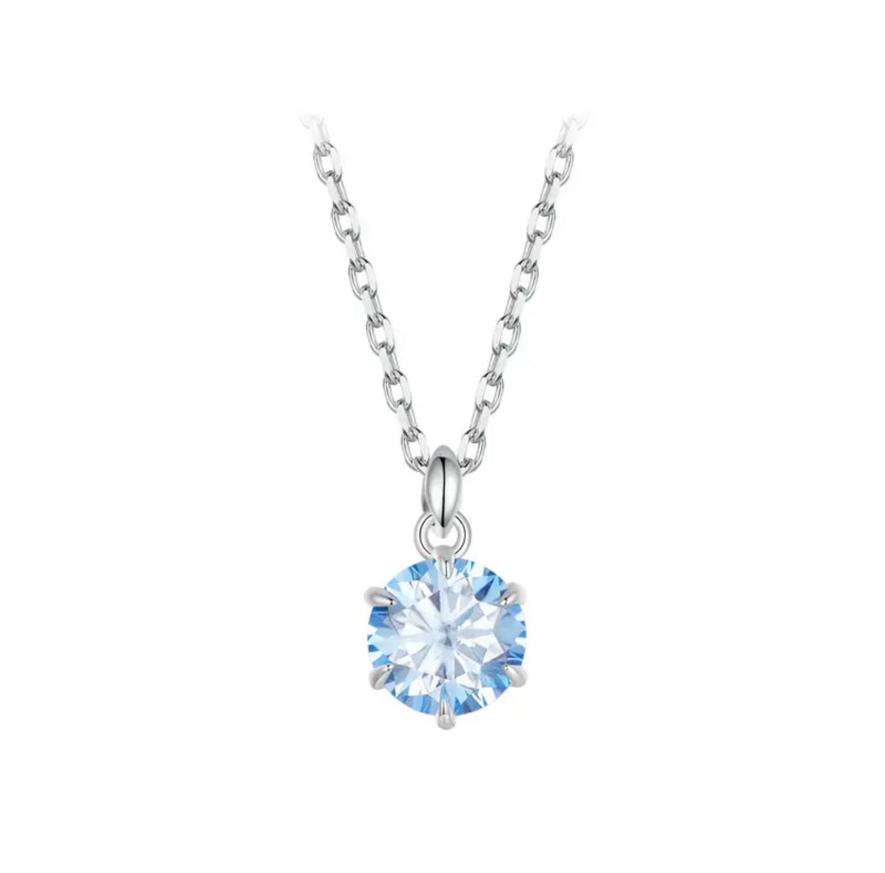 Mencia Seablue Moissanite Necklace