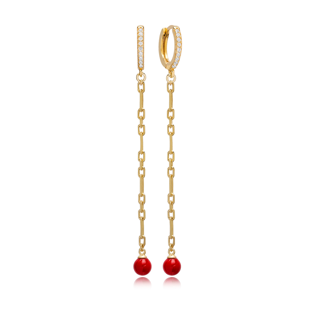 Moira Red Mallorca Pearl Earrings