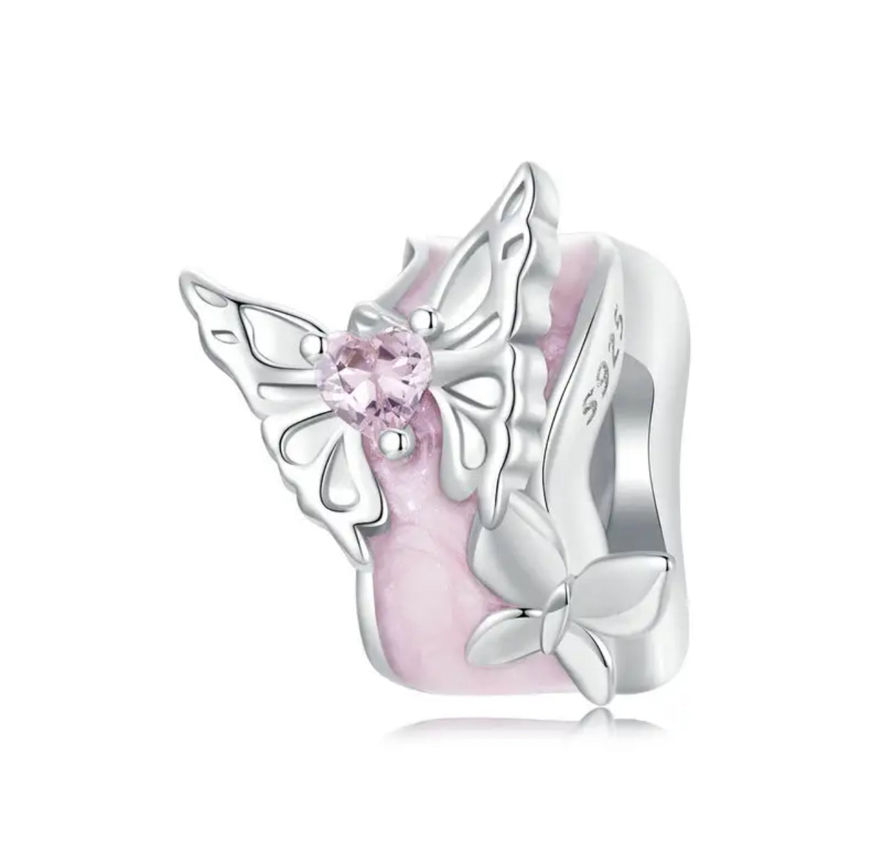 Pink Quartz Butterfly Charm