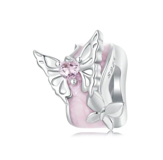 Pink Quartz Butterfly Charm