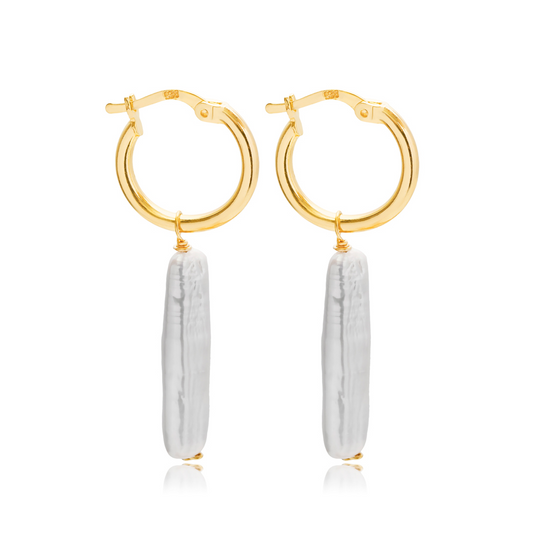 Victoria Pearl Hoop Earrings