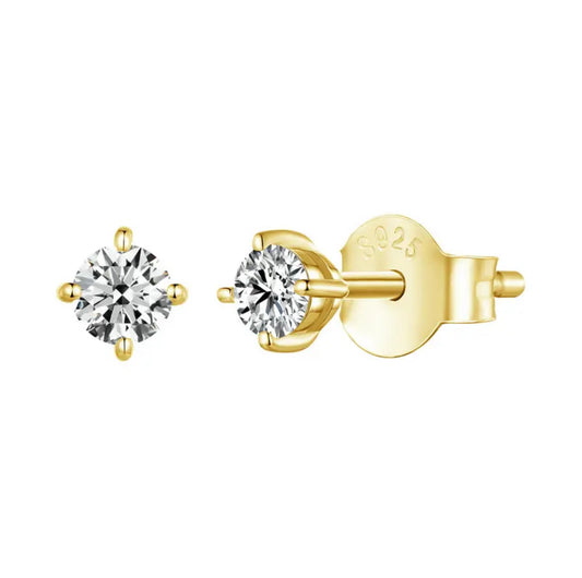 Zessi Moissanite Gold Stud Earrings